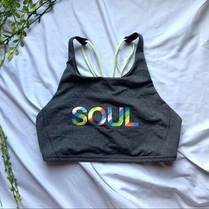 Soulcycle x Lululemon Free To Be Grey Sports Bra